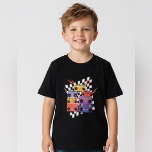 5/$25 🌟 🎵 Kid Dangerous Black SS Tee with Retro Cassette Graphic – Size 2T 🖤